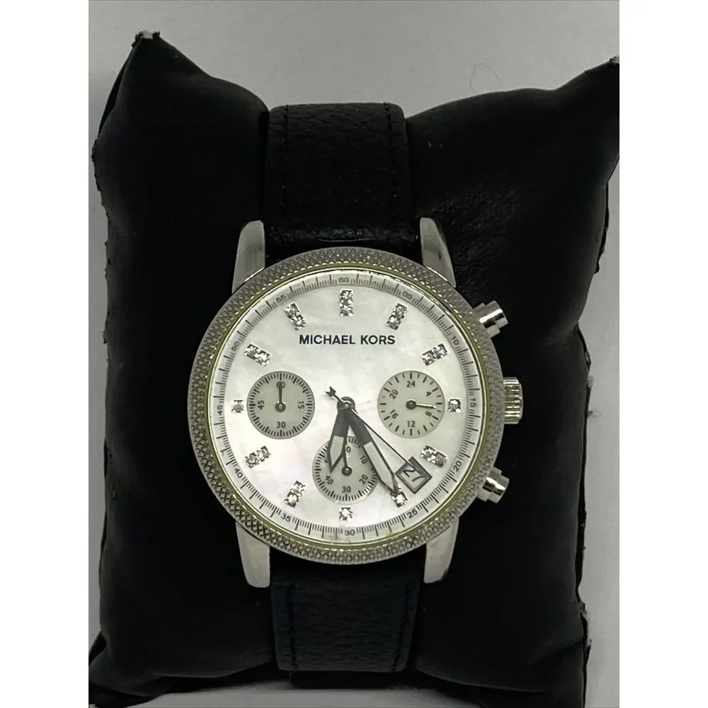 Michael Kors Ritz MK5020 Women's Black Leather Analog Dial Quartz Watch EY118 - Picture 3 of 12